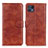 Leather Case Stands Flip Cover Holder A04D for Motorola Moto G50 5G Brown