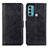 Leather Case Stands Flip Cover Holder A04D for Motorola Moto G60 Black