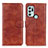 Leather Case Stands Flip Cover Holder A04D for Motorola Moto G60s Brown