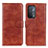 Leather Case Stands Flip Cover Holder A04D for OnePlus Nord N200 5G Brown