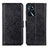 Leather Case Stands Flip Cover Holder A04D for Oppo A16 Black