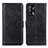 Leather Case Stands Flip Cover Holder A04D for Oppo A95 4G Black