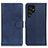 Leather Case Stands Flip Cover Holder A04D for Samsung Galaxy S21 Ultra 5G Blue