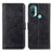 Leather Case Stands Flip Cover Holder A05D for Motorola Moto E20 Black