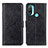 Leather Case Stands Flip Cover Holder A05D for Motorola Moto E30 Black