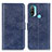 Leather Case Stands Flip Cover Holder A05D for Motorola Moto E30 Blue