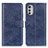 Leather Case Stands Flip Cover Holder A05D for Motorola Moto E32 Blue