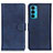 Leather Case Stands Flip Cover Holder A05D for Motorola Moto Edge 20 5G Blue