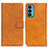 Leather Case Stands Flip Cover Holder A05D for Motorola Moto Edge 20 5G Brown
