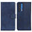 Leather Case Stands Flip Cover Holder A05D for Motorola Moto Edge (2021) 5G Blue