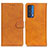 Leather Case Stands Flip Cover Holder A05D for Motorola Moto Edge (2021) 5G Brown
