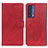 Leather Case Stands Flip Cover Holder A05D for Motorola Moto Edge (2021) 5G Red