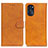 Leather Case Stands Flip Cover Holder A05D for Motorola Moto G 5G (2022) Brown