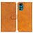 Leather Case Stands Flip Cover Holder A05D for Motorola Moto G22 Brown