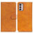Leather Case Stands Flip Cover Holder A05D for Motorola Moto G42 Brown