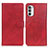 Leather Case Stands Flip Cover Holder A05D for Motorola MOTO G52 Red