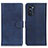 Leather Case Stands Flip Cover Holder A05D for Motorola Moto G52j 5G Blue