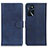 Leather Case Stands Flip Cover Holder A05D for Oppo A16 Blue