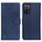 Leather Case Stands Flip Cover Holder A05D for Oppo A53s 5G Blue