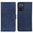 Leather Case Stands Flip Cover Holder A05D for Oppo A56 5G Blue