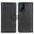 Leather Case Stands Flip Cover Holder A05D for Oppo K9 5G Black