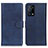 Leather Case Stands Flip Cover Holder A05D for Oppo K9 5G Blue