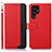 Leather Case Stands Flip Cover Holder A05D for Samsung Galaxy S22 Ultra 5G Red