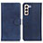 Leather Case Stands Flip Cover Holder A05D for Samsung Galaxy S23 Plus 5G Blue