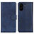 Leather Case Stands Flip Cover Holder A05D for Xiaomi Poco C65 Blue