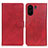 Leather Case Stands Flip Cover Holder A05D for Xiaomi Poco C65 Red