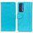 Leather Case Stands Flip Cover Holder A06D for Motorola Moto Edge (2021) 5G Sky Blue