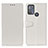 Leather Case Stands Flip Cover Holder A06D for Motorola Moto G50 White
