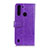 Leather Case Stands Flip Cover Holder A06D for Motorola Moto One Fusion Purple