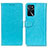 Leather Case Stands Flip Cover Holder A06D for Oppo A16 Sky Blue