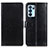 Leather Case Stands Flip Cover Holder A06D for Oppo Reno6 Pro 5G India Black