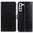 Leather Case Stands Flip Cover Holder A06D for Samsung Galaxy S21 5G Black