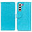 Leather Case Stands Flip Cover Holder A06D for Samsung Galaxy S21 5G Sky Blue