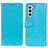 Leather Case Stands Flip Cover Holder A06D for Samsung Galaxy S23 5G Sky Blue