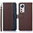 Leather Case Stands Flip Cover Holder A06D for Xiaomi Mi 12 5G Brown