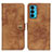Leather Case Stands Flip Cover Holder A07D for Motorola Moto Edge 20 5G Brown