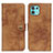 Leather Case Stands Flip Cover Holder A07D for Motorola Moto Edge 20 Lite 5G Brown