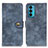 Leather Case Stands Flip Cover Holder A07D for Motorola Moto Edge Lite 5G Blue