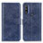 Leather Case Stands Flip Cover Holder A07D for Motorola Moto G Pure Blue