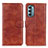 Leather Case Stands Flip Cover Holder A07D for Motorola Moto G Stylus (2022) 4G Brown