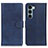 Leather Case Stands Flip Cover Holder A07D for Motorola Moto G200 5G Blue