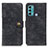 Leather Case Stands Flip Cover Holder A07D for Motorola Moto G40 Fusion Black