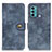 Leather Case Stands Flip Cover Holder A07D for Motorola Moto G40 Fusion Blue