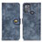 Leather Case Stands Flip Cover Holder A07D for Motorola Moto G50 Blue