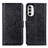 Leather Case Stands Flip Cover Holder A07D for Motorola MOTO G52 Black