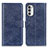 Leather Case Stands Flip Cover Holder A07D for Motorola MOTO G52 Blue
